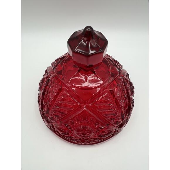 Viking Glass Dalzell Domed Hobstar Ruby Red Butter Cheese Dish Yesteryear Fancy - Picture 11 of 13